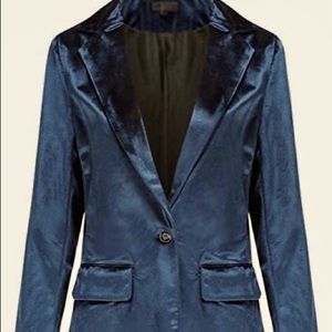 Solid Long Sleeve Velvet Blazer Jacket